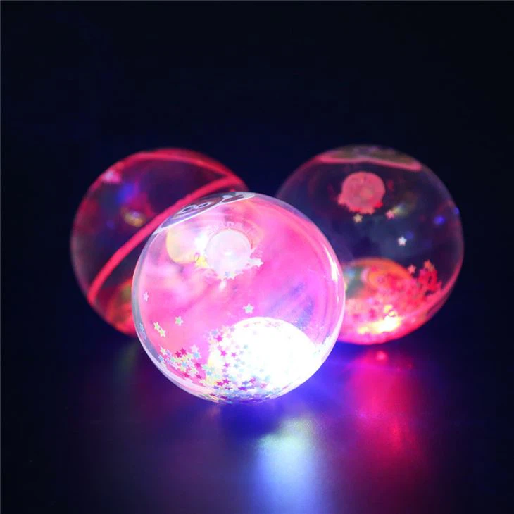 Sfera rimbalzante lampeggiante con glitter